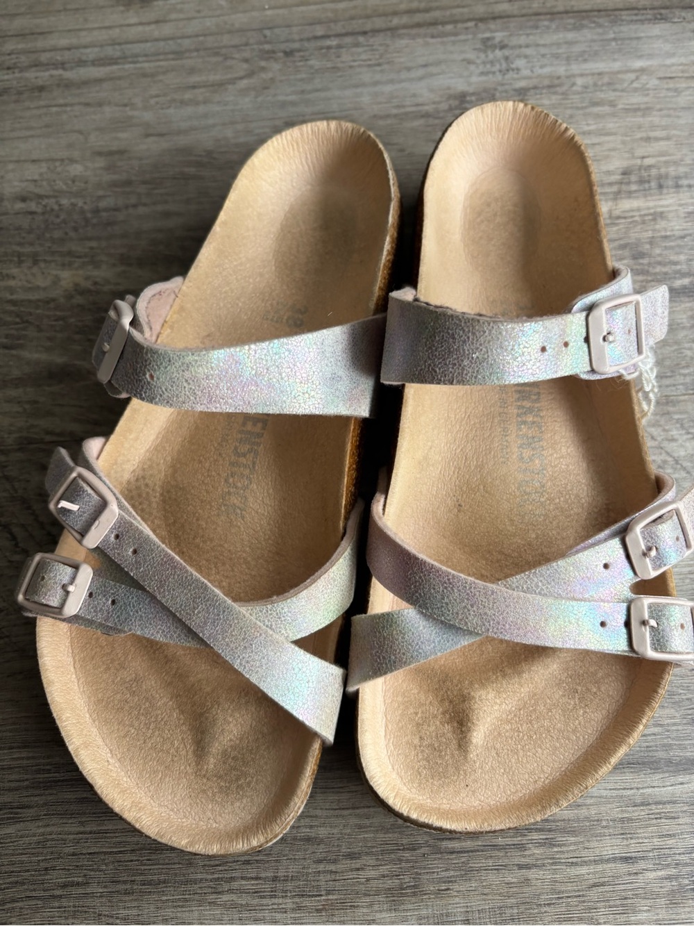 Birkenstock Iridescent Pink Sandals - Adjustable Buckle Straps